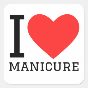 I love manicure square sticker
