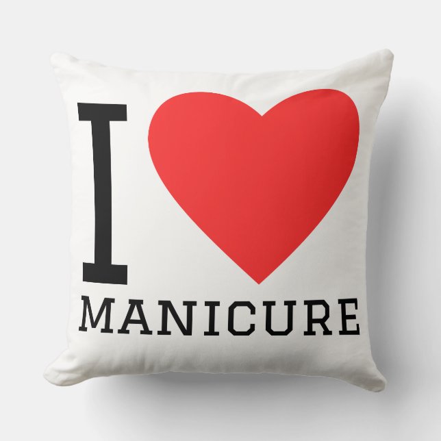 I love manicure throw pillow (Front)