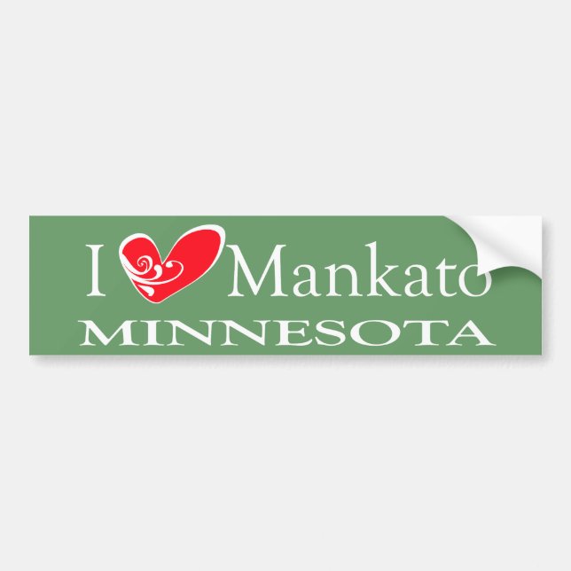 I Love Mankato Minnesota Bumper Sticker (Front)