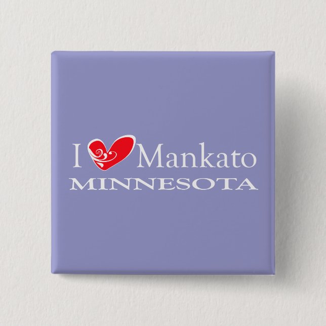 I Love Mankato Minnesota Button (Front)