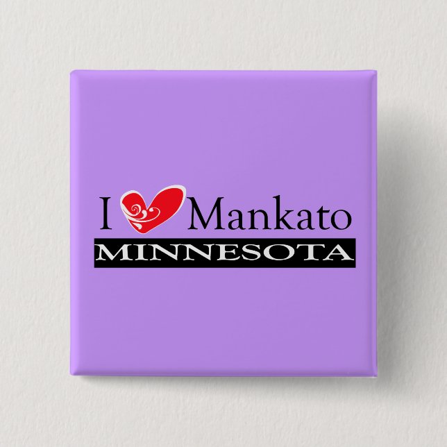 I Love Mankato Minnesota Button (Front)
