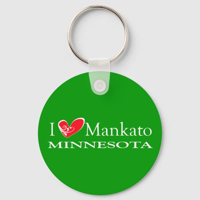 I Love Mankato Minnesota Keychain (Front)