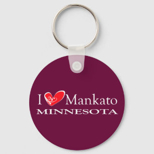 I Love Mankato Minnesota Keychain
