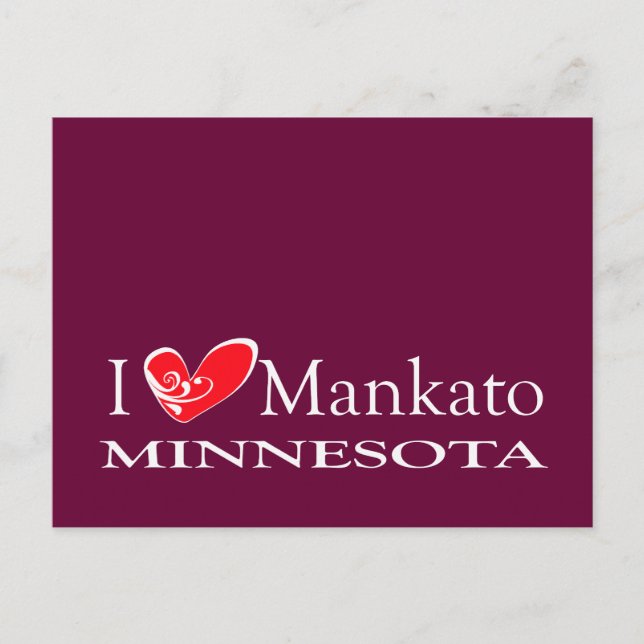 I Love Mankato Minnesota Postcard (Front)