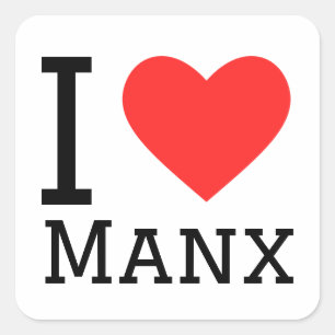 I love Manx Square Sticker