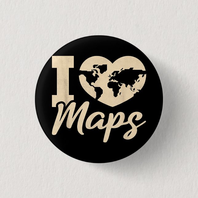I Love Maps, Geography Button (Front)