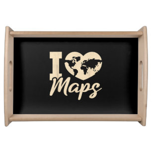I Love Maps, Geography Serving Tray