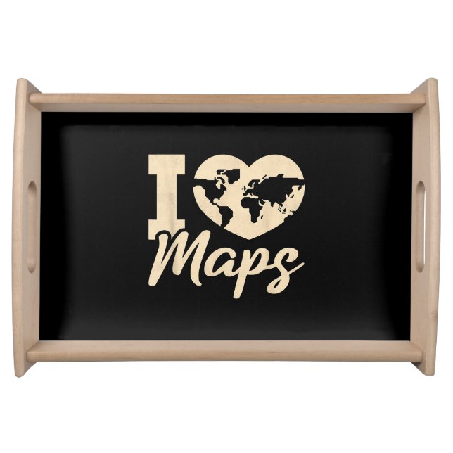I Love Maps, Geography Serving Tray (Front)