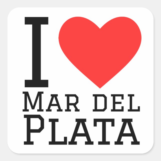 I love mar del plata square sticker (Front)