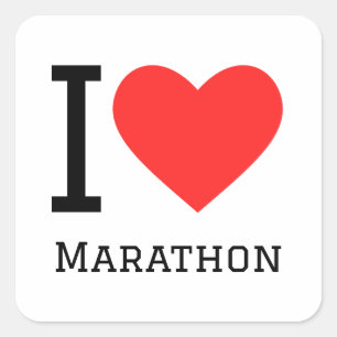 I love marathon square sticker