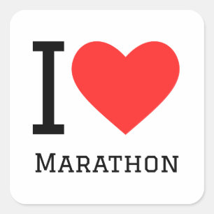 I love marathon square sticker