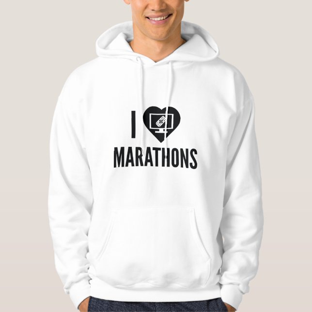 I Love Marathons Hoodie (Front)