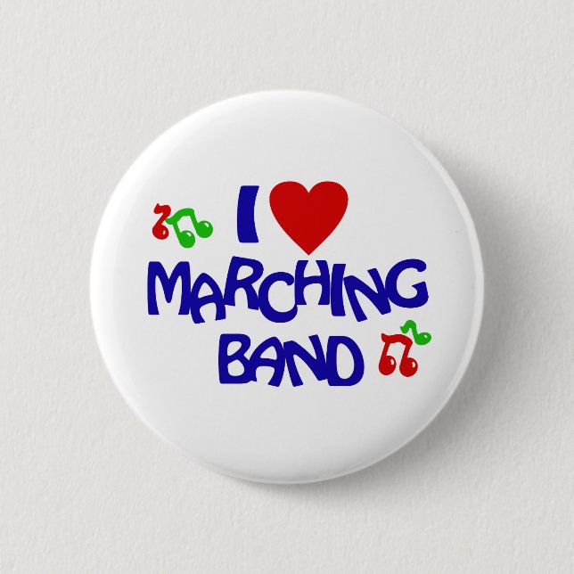 I Love Marching Band Button (Front)
