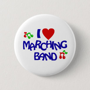 I Love Marching Band Button