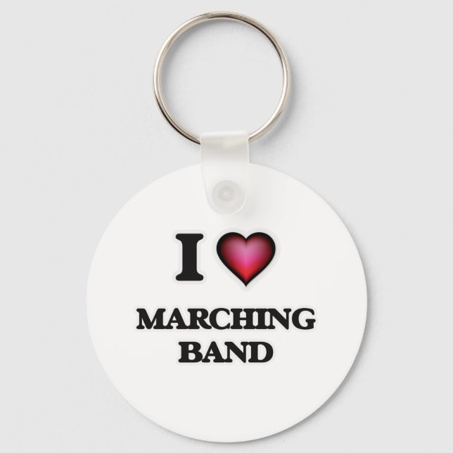 I Love Marching Band Keychain (Front)