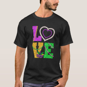 I Love Mardi Gras Carnival Festival Fleur De Lis W T-Shirt