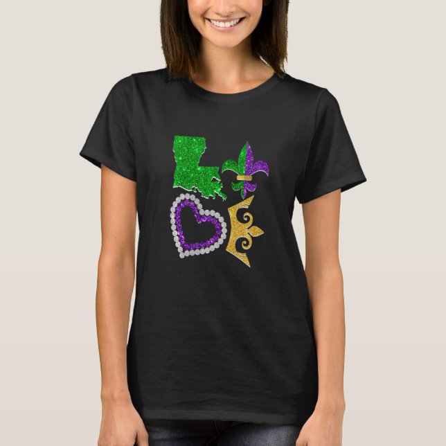 I Love Mardi Gras Carnival Festival Party Costume T-Shirt (Front)