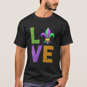 I Love Mardi Gras Carnival Fleur Cute De Lis Parad T-Shirt