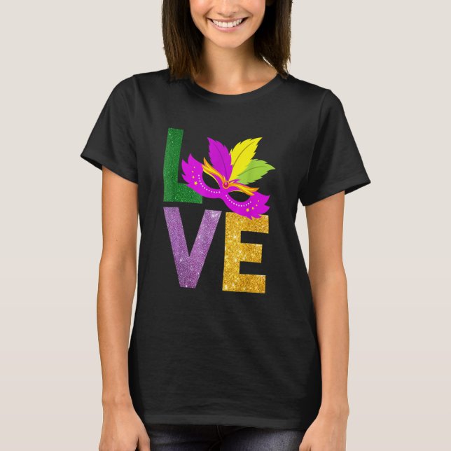I Love Mardi Gras Fleur-de-Lis Parade Men Women Ki T-Shirt (Front)