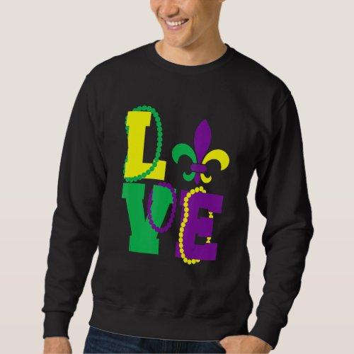 I Love Mardi Gras Mardi Gras Mask Party Costume Sweatshirt