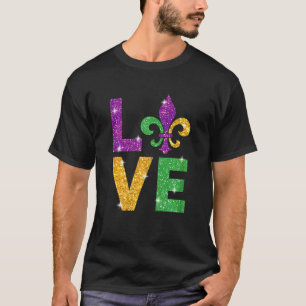 I Love Mardi Gras  Mardi Gras Tee For Women Kids G