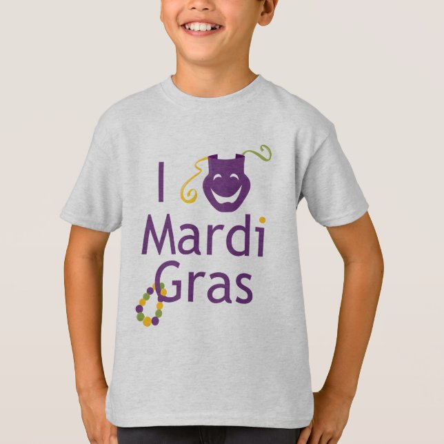 I Love Mardi Gras T-Shirt (Front)