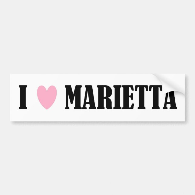 I LOVE MARIETTA BUMPER STICKER (Front)