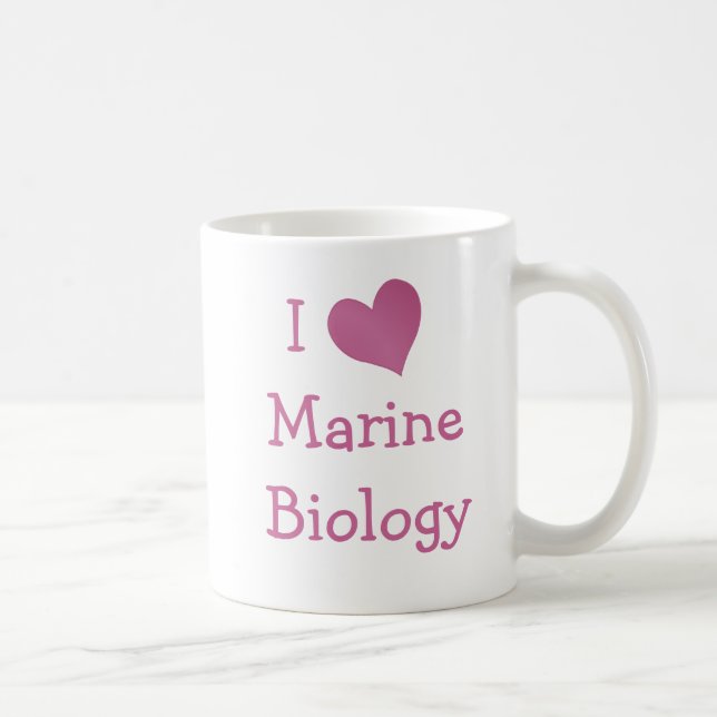 I Love Marine Biology Coffee Mug (Right)
