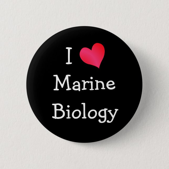 I Love Marine Biology Pinback Button (Front)