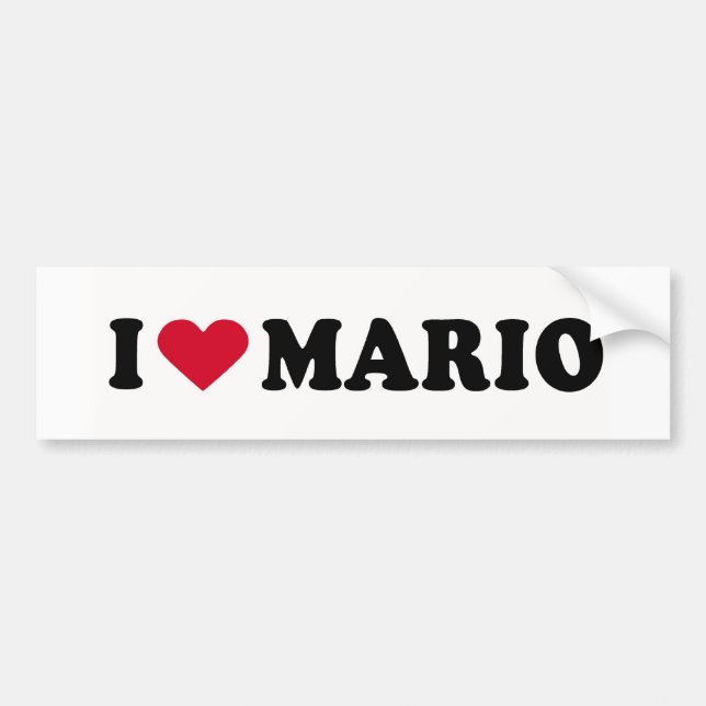 I LOVE MARIO BUMPER STICKER (Front)