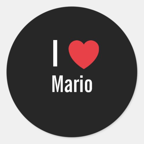 I love Mario Classic Round Sticker
