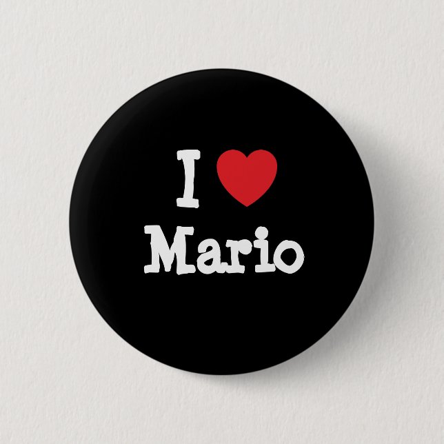 I love Mario heart custom personalized Button (Front)