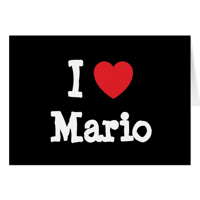 I love Mario heart T Shirt Greeting Card