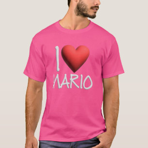 I Love Mario Name Personalized Men Guy BFF Friend  T-Shirt