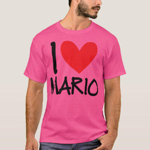 I Love Mario Name Personalized Men Guy BFF Friend T-Shirt