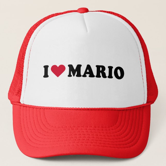 I LOVE MARIO TRUCKER HAT (Front)