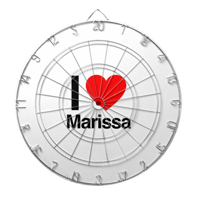i love marissa dartboard with darts (Front)