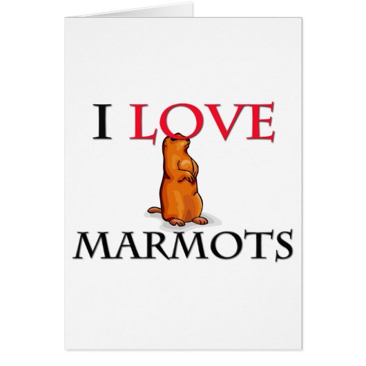 I Love Marmots Cards (Front)