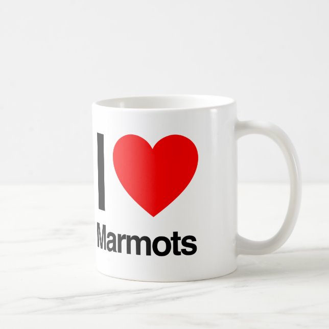 i love marmots coffee mug (Right)