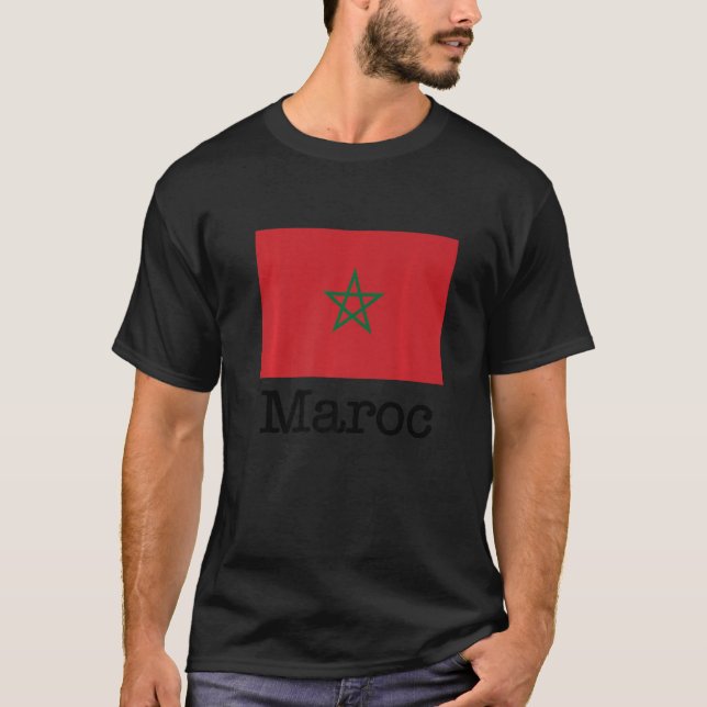 I Love Maroc Cool Morocco Flag Illustration Graphi T-Shirt (Front)