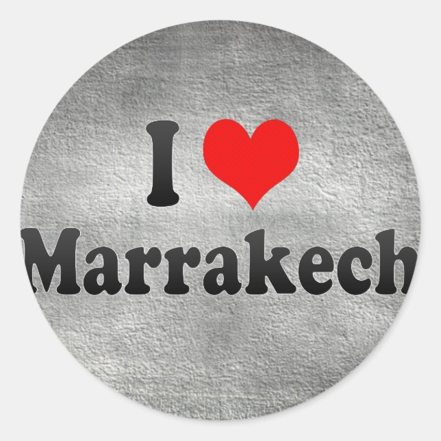 I Love Marrakech, Morocco Classic Round Sticker (Front)