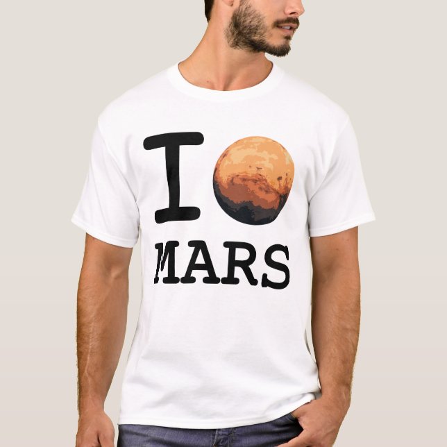 "I love Mars" I love NY style T-Shirt (Front)