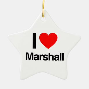 i love marshall ceramic ornament