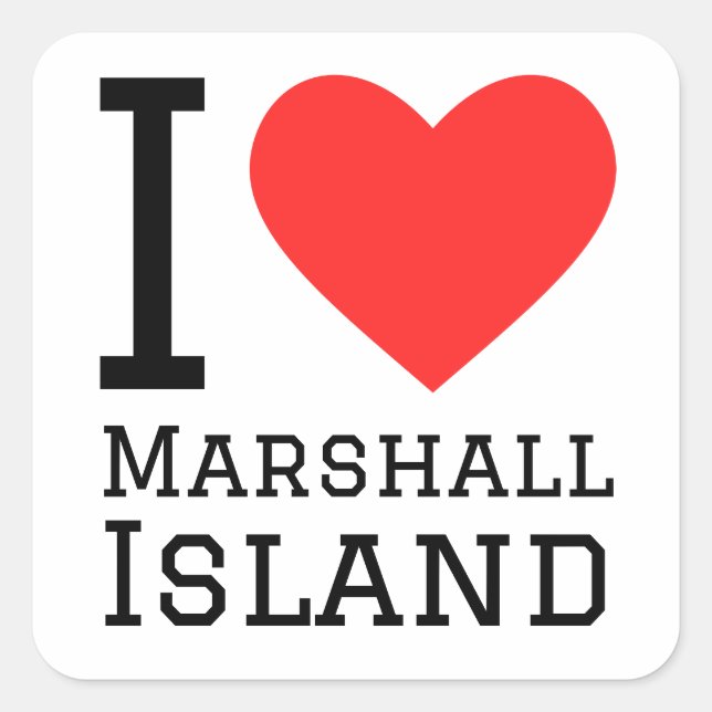 I love Marshall island  Square Sticker (Front)