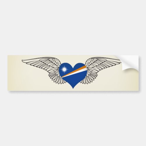 I Love Marshall Islands _wings Bumper Sticker