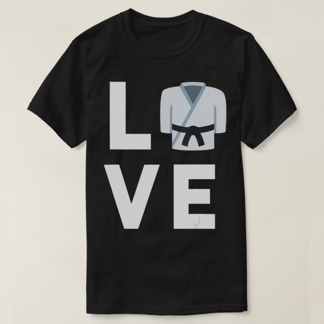 I Love Martial Arts Class Gift Judo Taekwondo Kara T-Shirt (Design Front)