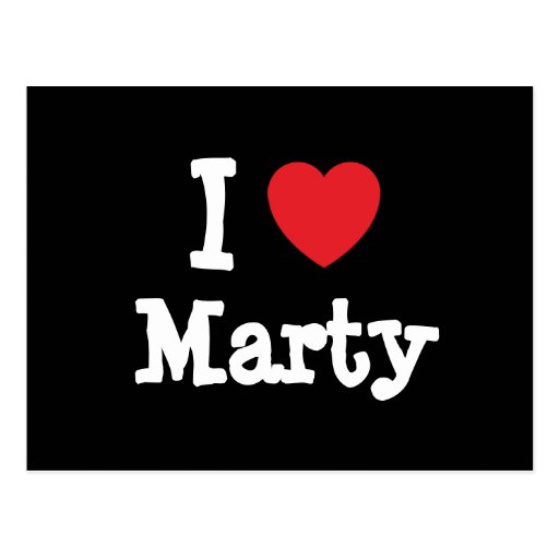 I love Marty heart T-Shirt Postcard | Zazzle