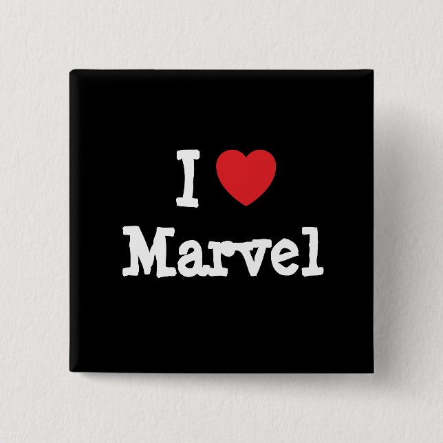 I love Marvel heart T-Shirt Button (Front)