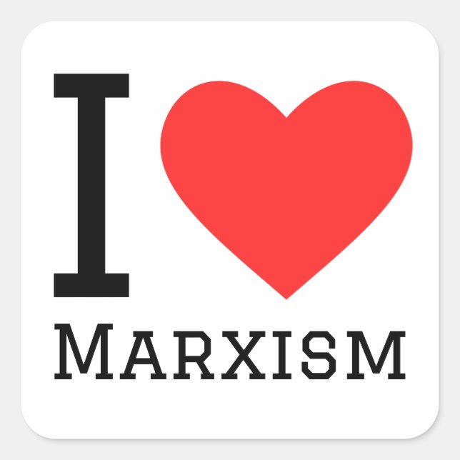 I love marxism square sticker (Front)