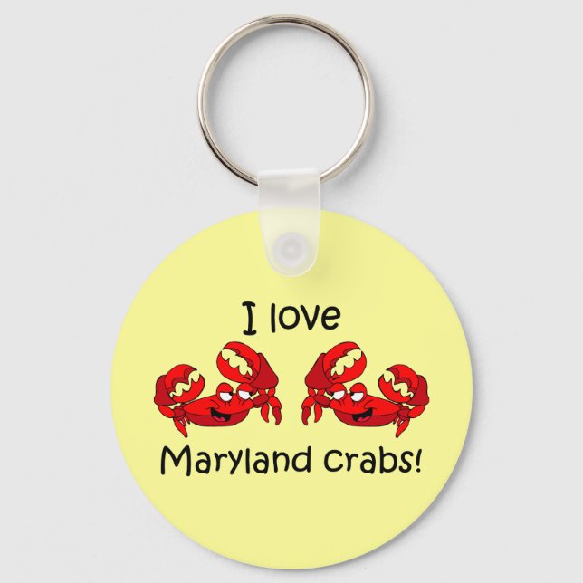 I love maryland crabs! keychain (Front)